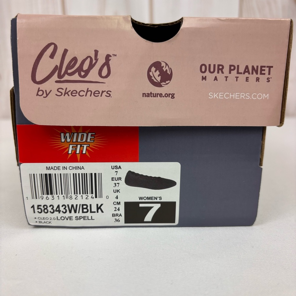 Cleo's by Skechers Flats Wide Fit Air Cooled Memory Foam Shoes Black Size 7 Wide - Picture 11 of 14